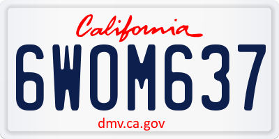 CA license plate 6WOM637