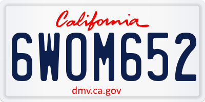 CA license plate 6WOM652