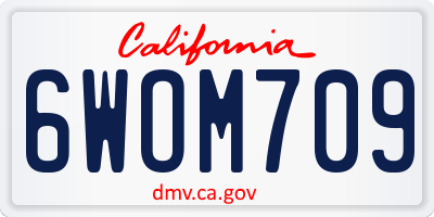 CA license plate 6WOM709