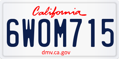 CA license plate 6WOM715