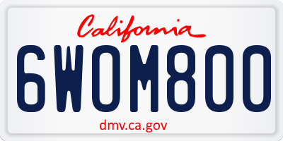 CA license plate 6WOM800
