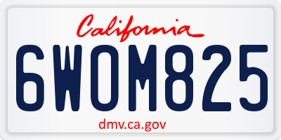 CA license plate 6WOM825