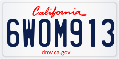 CA license plate 6WOM913