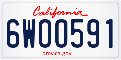 CA license plate 6WOO591