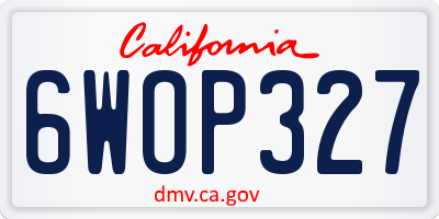 CA license plate 6WOP327