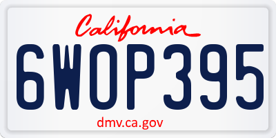 CA license plate 6WOP395