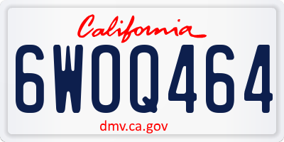 CA license plate 6WOQ464