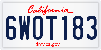 CA license plate 6WOT183