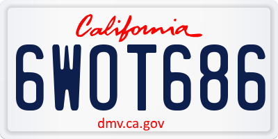 CA license plate 6WOT686