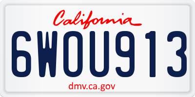 CA license plate 6WOU913
