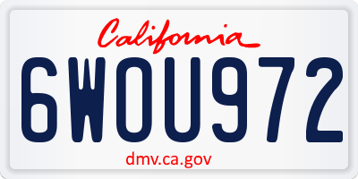 CA license plate 6WOU972