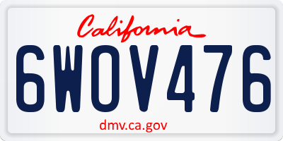 CA license plate 6WOV476