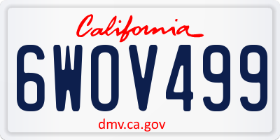 CA license plate 6WOV499