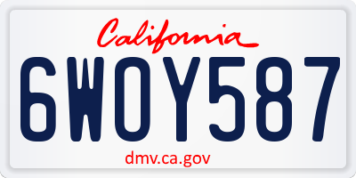 CA license plate 6WOY587