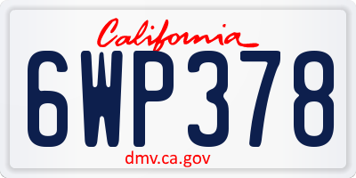 CA license plate 6WP378