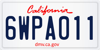 CA license plate 6WPA011