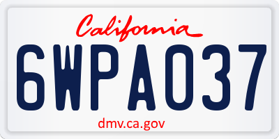 CA license plate 6WPA037