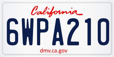 CA license plate 6WPA210