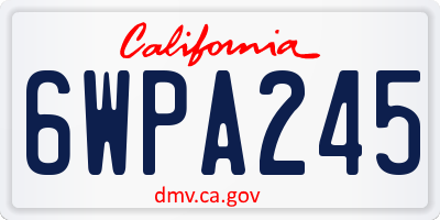 CA license plate 6WPA245