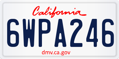 CA license plate 6WPA246