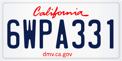 CA license plate 6WPA331
