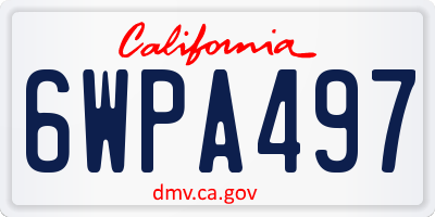 CA license plate 6WPA497