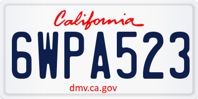 CA license plate 6WPA523