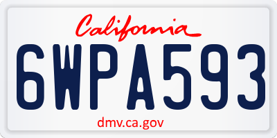 CA license plate 6WPA593