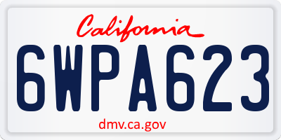 CA license plate 6WPA623