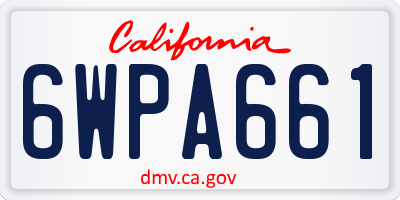CA license plate 6WPA661