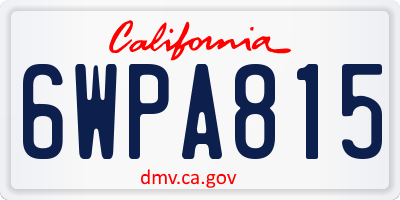 CA license plate 6WPA815