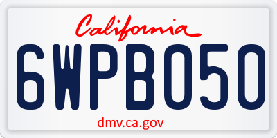 CA license plate 6WPB050