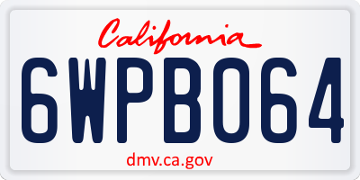 CA license plate 6WPB064
