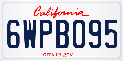 CA license plate 6WPB095