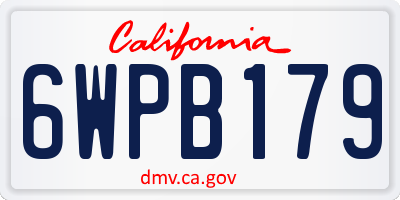 CA license plate 6WPB179