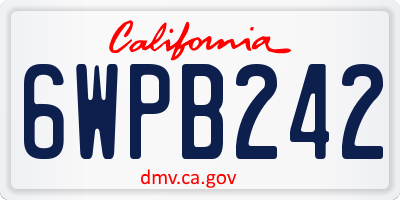 CA license plate 6WPB242