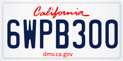 CA license plate 6WPB300