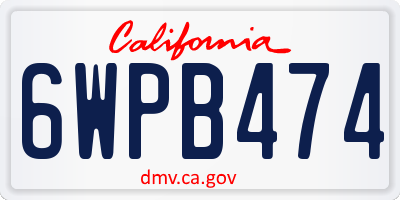 CA license plate 6WPB474