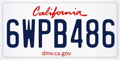 CA license plate 6WPB486