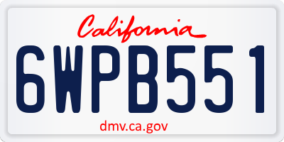 CA license plate 6WPB551
