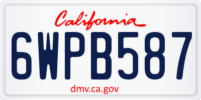 CA license plate 6WPB587