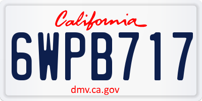 CA license plate 6WPB717