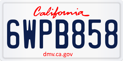 CA license plate 6WPB858