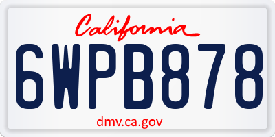 CA license plate 6WPB878
