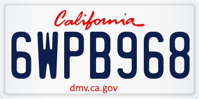 CA license plate 6WPB968