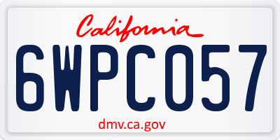 CA license plate 6WPC057