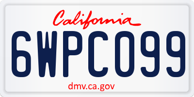 CA license plate 6WPC099