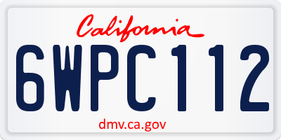 CA license plate 6WPC112