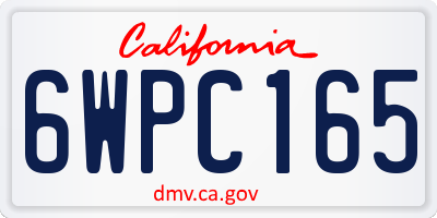 CA license plate 6WPC165