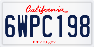 CA license plate 6WPC198